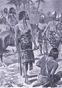 Ontmoeting tussen de vroege Carthagers en Libische stamhoofden